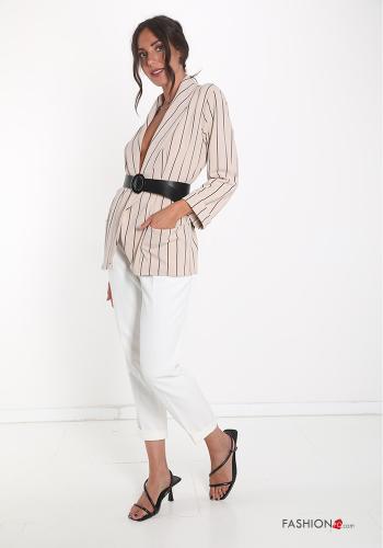 Streifenmuster Jacke mit Taschen - ph 5
