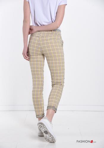 Pantalones de Algodón Estampado Vichy con cinturón con bolsillos - ph 2