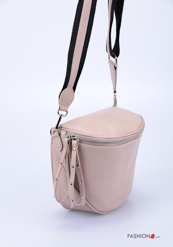 Sac en Cuir Véritable avec fermeture éclair avec bandoulière avec clous - ph 2