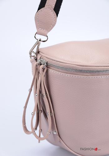 Sac en Cuir Véritable avec fermeture éclair avec bandoulière avec clous - ph 4