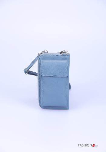Handytasche aus Echtes Leder mit Reißverschluss mit Brieftasche mit Schultergurt - ph 1