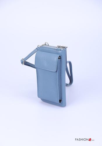 Handytasche aus Echtes Leder mit Reißverschluss mit Brieftasche mit Schultergurt - ph 2