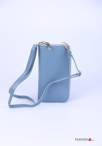 Handytasche aus Echtes Leder mit Reißverschluss mit Brieftasche mit Schultergurt - ph 3