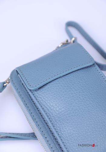 Handytasche aus Echtes Leder mit Reißverschluss mit Brieftasche mit Schultergurt - ph 4