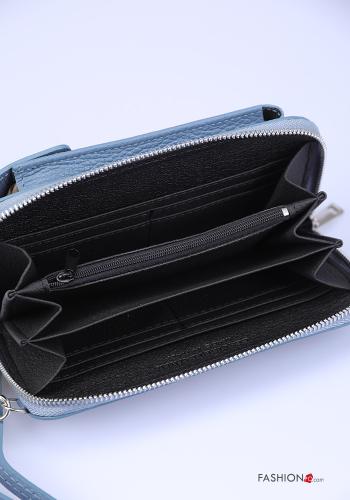 Handytasche aus Echtes Leder mit Reißverschluss mit Brieftasche mit Schultergurt - ph 5