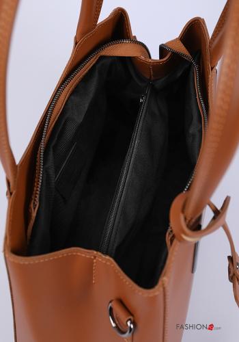 Borsa in Vera pelle con zip con tracolla - ph 5