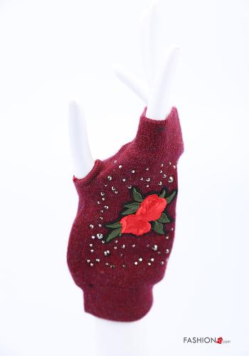 Manchons en Coton  avec strass Imprimé brodé - ph 3