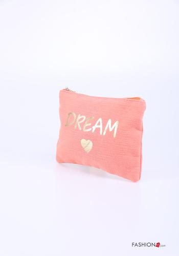 Pochette in Cotone Fantasia scritta con zip - ph 2