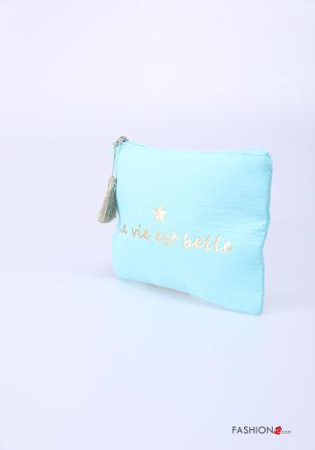 Purse in Cotton  with zip with lettering print - ph 2