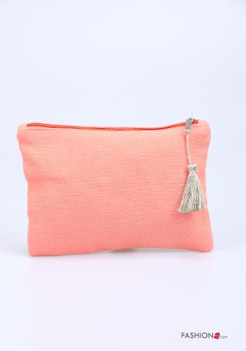 Bolso de mano de Algodón Patrones de escritura con cremallera con flecos - ph 3
