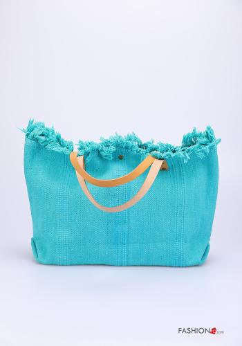 Borsa in Cotone  con frange mare Fantasia scritta - ph 3