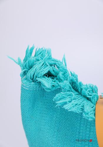 Borsa in Cotone  con frange mare Fantasia scritta - ph 4