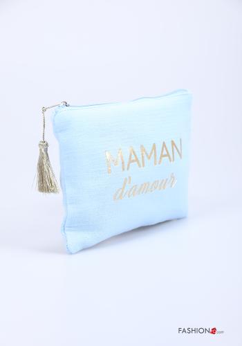Pochette en Coton Imprimé écrit avec fermeture éclair - ph 2