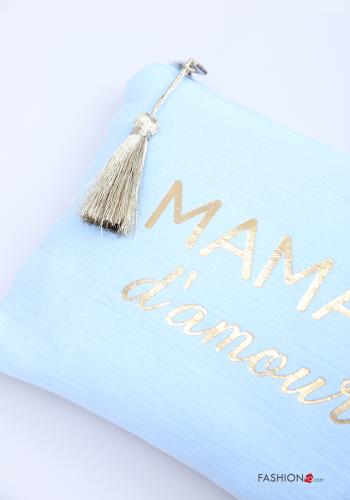 Pochette en Coton Imprimé écrit avec fermeture éclair - ph 4