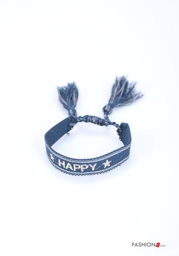 Bracelet en Coton ajustable Imprimé écrit à franges - ph 1