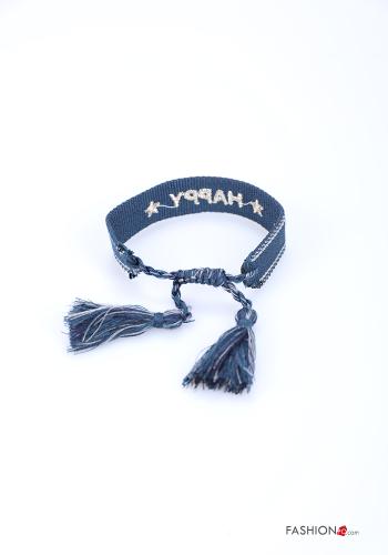 Bracelet en Coton ajustable Imprimé écrit à franges - ph 2