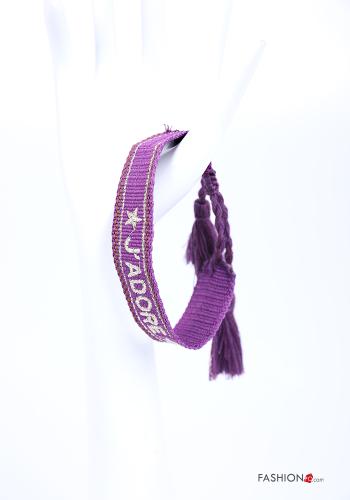 Pulseira em Algodão Padrão escrito com franja - ph 3
