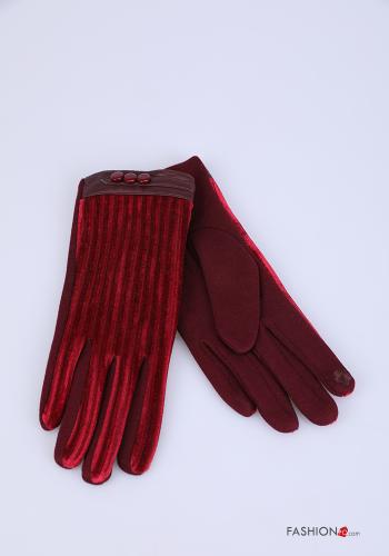 Set 12 paia Guanti in Cotone in velluto con bottoni - ph 6
