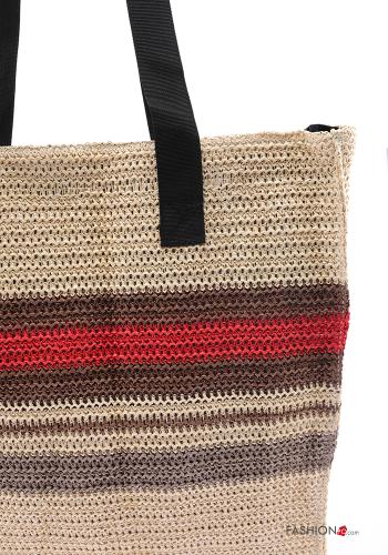 Borsa mare Fantasia righe con zip - ph 4