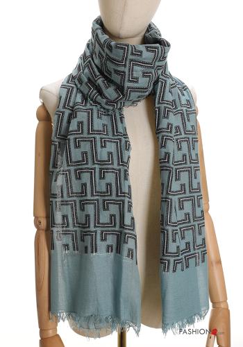 Écharpe à Imprimé Géométrique à franges