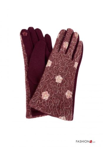Besticktes Muster Handschuhe