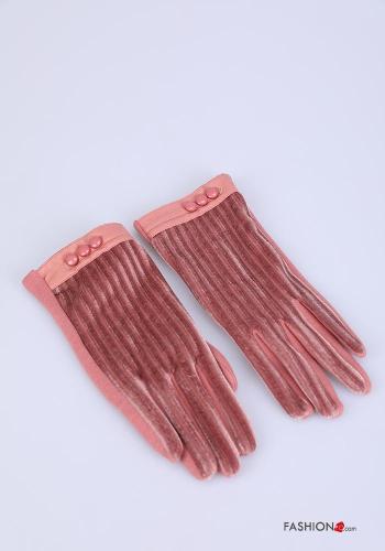 Velvet Cotton Gloves with buttons