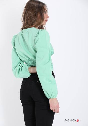 Top in Cotton  with buttons Sexy Woman v-neck - ph 2