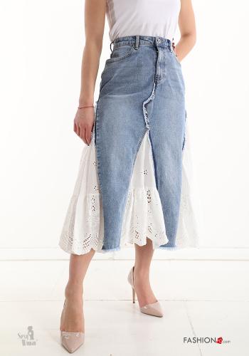 Falda de Algodón encaje tela vaquera 