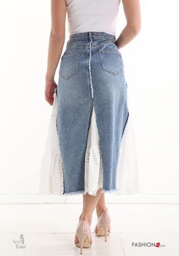 Falda de Algodón encaje tela vaquera 