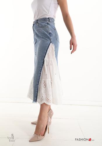 Falda de Algodón encaje tela vaquera 