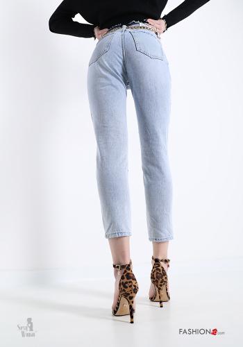 Jeans in Cotton  with belt Sexy Woman with pockets - ph 2