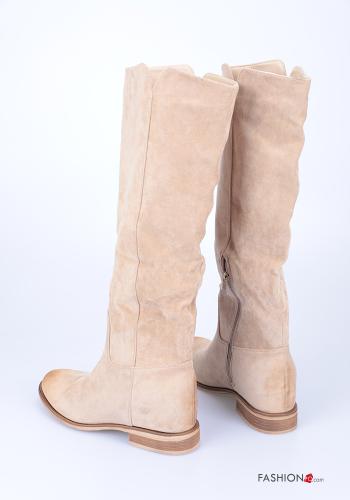 Stiefel  mit Reißverschluss Keilabsatz Wildleder - ph 4