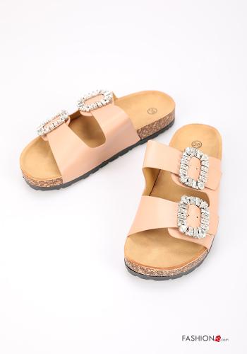 Slide Sandals  with rhinestones Multicoloured print - ph 1