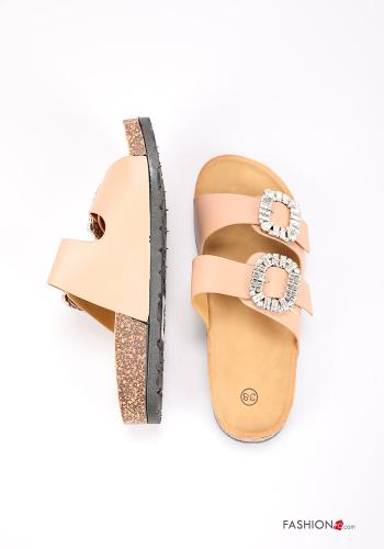 Slide Sandals  with rhinestones Multicoloured print - ph 2