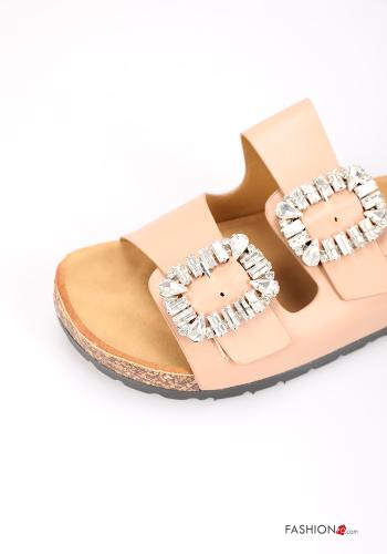Slide Sandals  with rhinestones Multicoloured print - ph 3