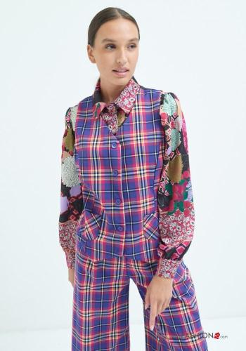 Tartan-Muster Weste mit Knöpfen - ph 1