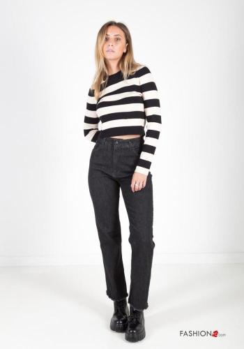 high waist Cotton Jeans with pockets