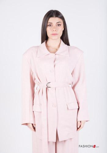 Chaqueta con cinturón con botones