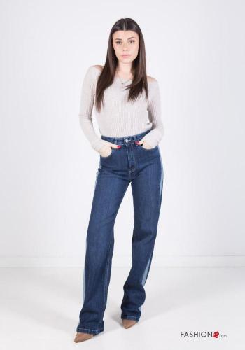Jeans in Cotone vita alta con tasche - ph 1