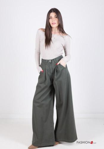 Jeans in Cotone vita alta wide leg con tasche - ph 1