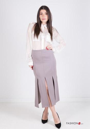 Longuette Skirt with zip with split
