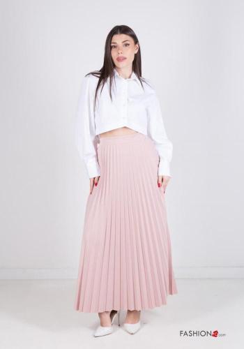 satin Longuette Skirt with elastic
