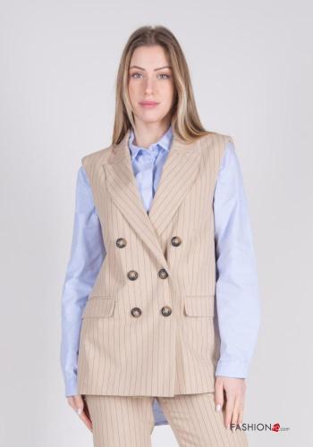 Striped double-breasted Gilet