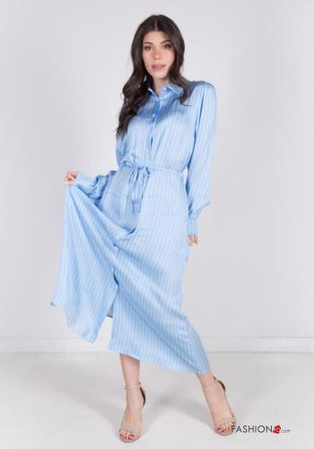 Striped long Shirt dress with sash
