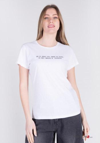 Aufschriftes Muster T-shirt aus Baumwolle