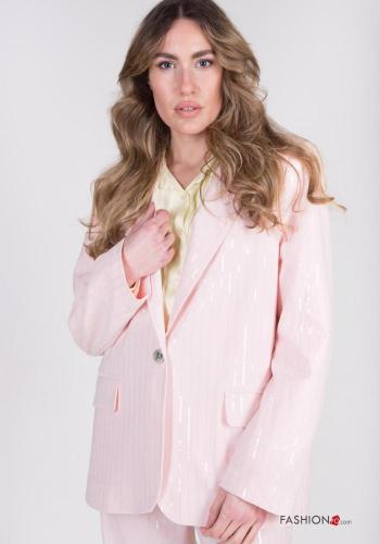 Streifenmuster Blazer mit Knöpfen - ph 1
