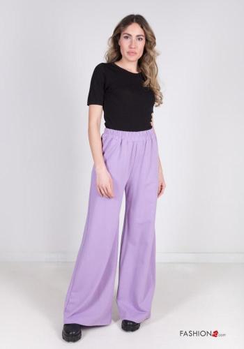 Pantalone in Cotone wide leg con elastico - ph 1
