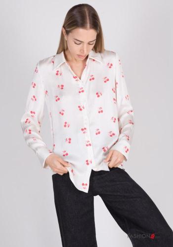 Camisa manga larga con cuello Estampado objetos con botones