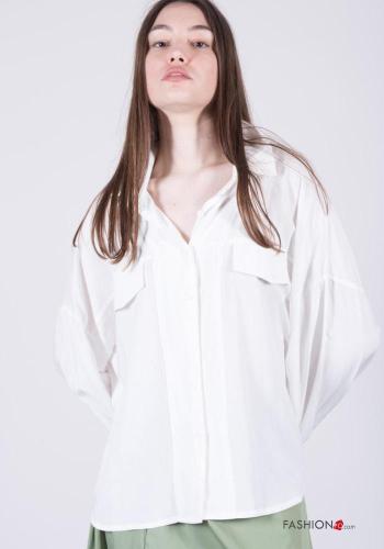 Camicia maniche lunghe con colletto con bottoni con tasche - ph 1
