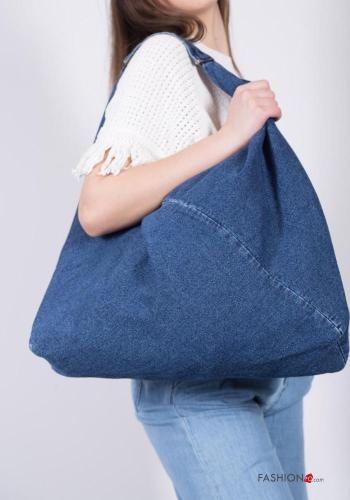 denim oversized Cotton Shoulder bag - ph 1